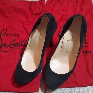 Christian Louboutin Black Suede Heels